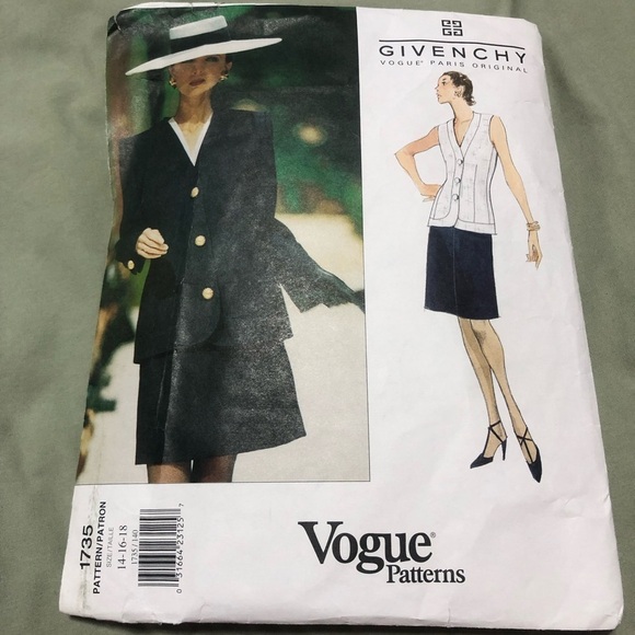 Rare Vogue pattern 1735- Givenchy original- jacket- vest pencil skirt- advanced. - Picture 9 of 9